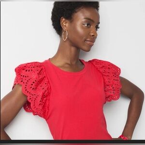 Philosophy Women’s Plus Size 2X Eyelet Sleeve Crewneck Tee